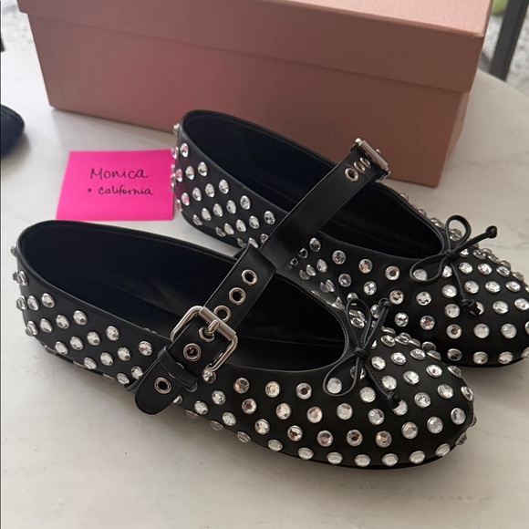 Miu Miu Rhinestone Ballerinas - Picture 8 of 13